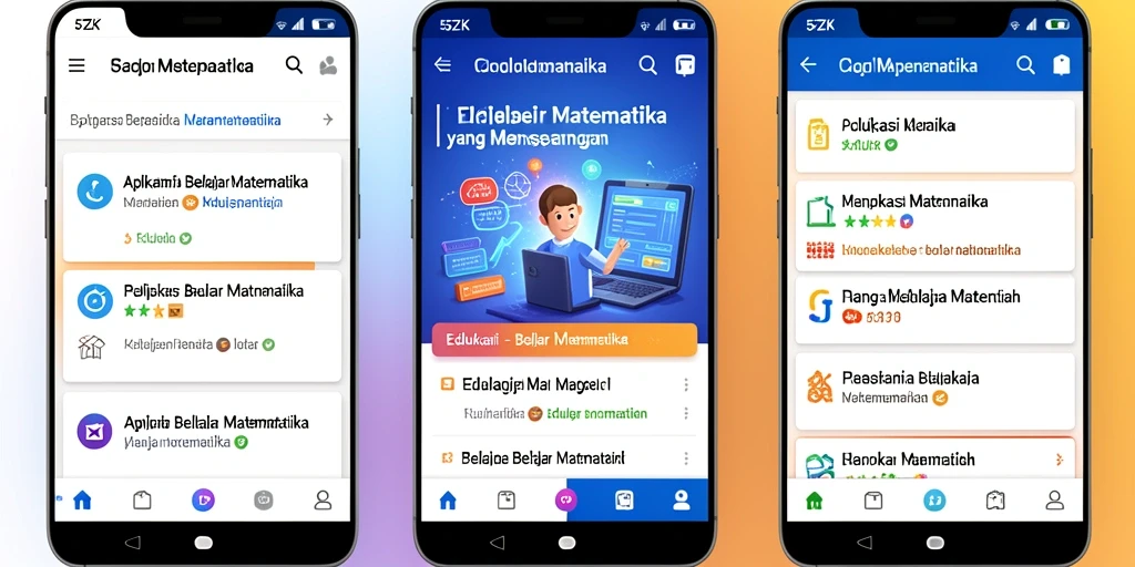 Antarmuka aplikasi 5ZK yang ramah pengguna untuk belajar matematika.