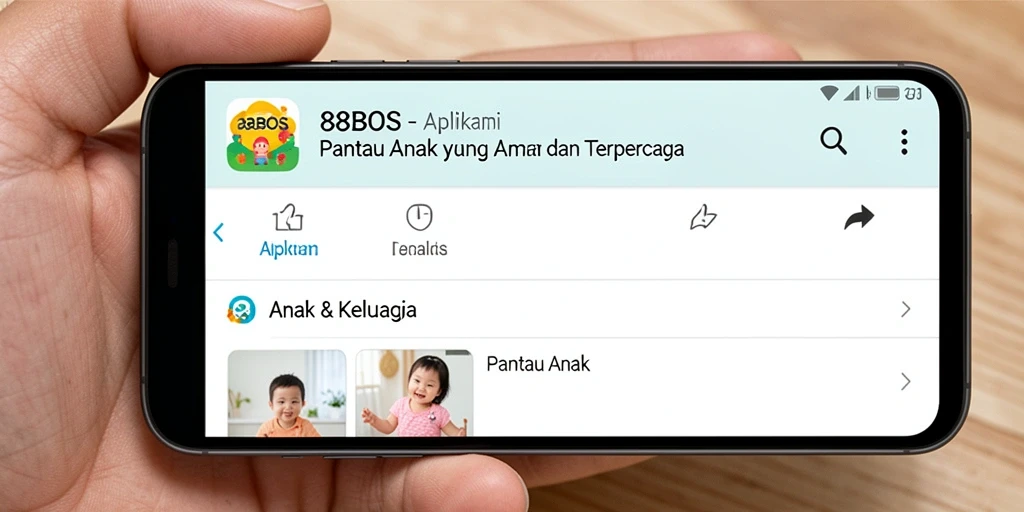Screenshot antarmuka aplikasi 88BOS yang menampilkan fungsi Pantau Anak.