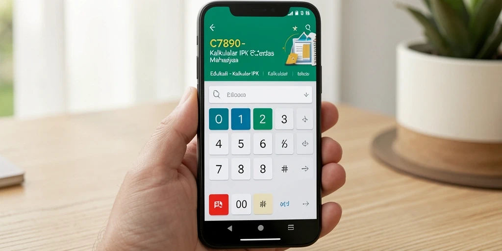 Screenshot C7890 menampilkan antarmuka Kalkulator IPK yang mudah digunakan.