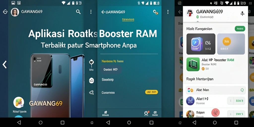 Antarmuka GAWANG69 menampilkan fitur pembersihan RAM yang mudah digunakan.