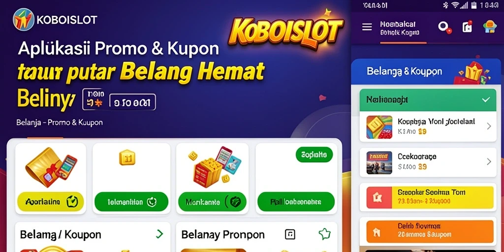Antarmuka aplikasi KOBOISLOT dengan berbagai pilihan kupon menarik.