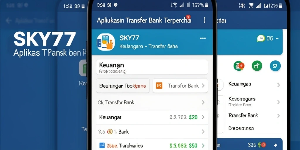 Antarmuka aplikasi SKY77 yang mudah digunakan untuk Transfer Bank.