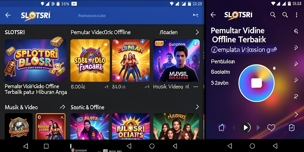 Tampilan antarmuka SLOTSRI yang elegan untuk Pemutar Video Offline.