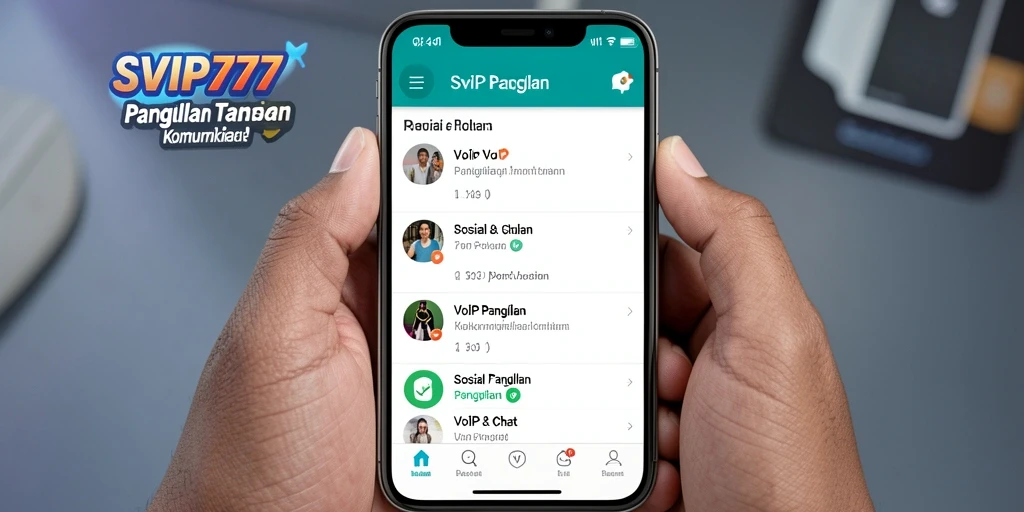 Tampilan antarmuka VoIP Panggilan SVIP777 yang menarik dan intuitif.