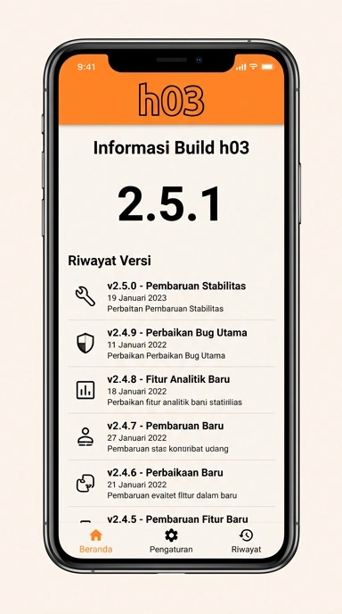 Riwayat Versi h03 untuk Pengguna Android